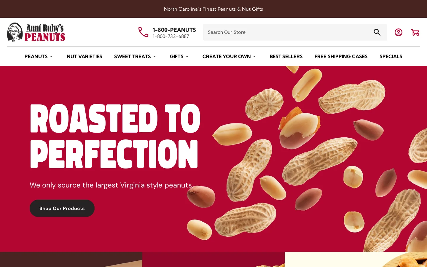 Aunt Ruby's Peanuts Homepage screenshot