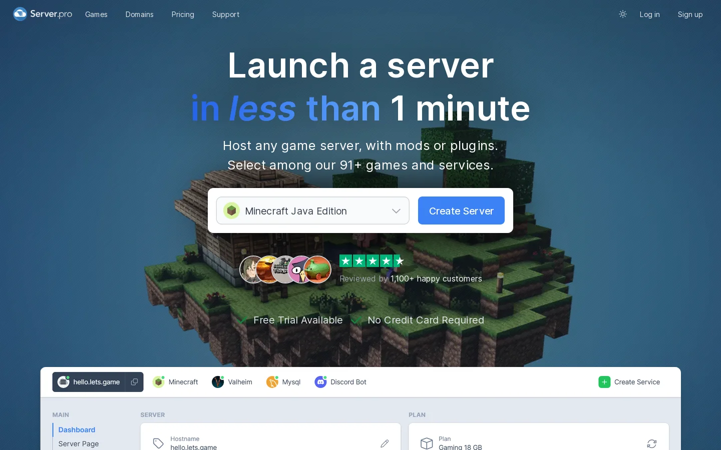 Server.pro Homepage screenshot