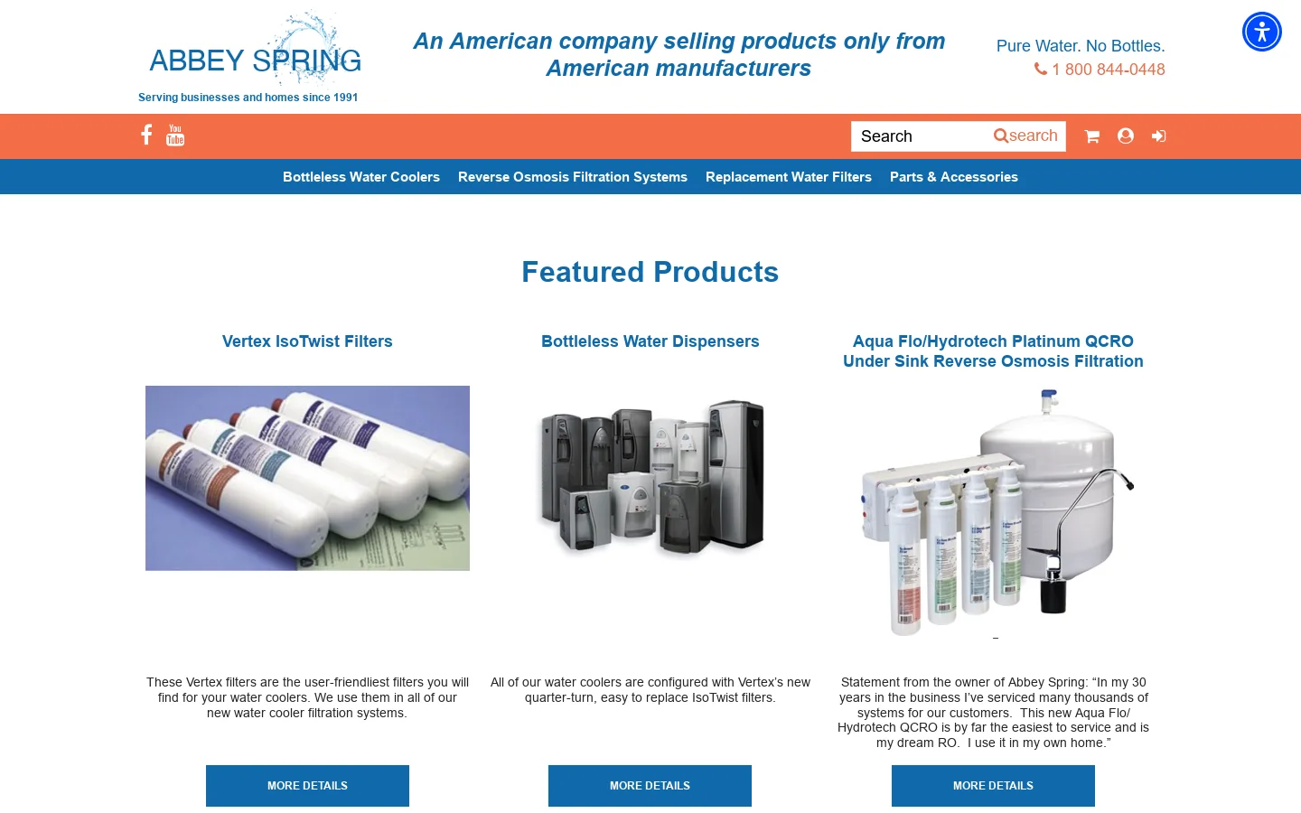 Abbey Spring Homepage screenshot