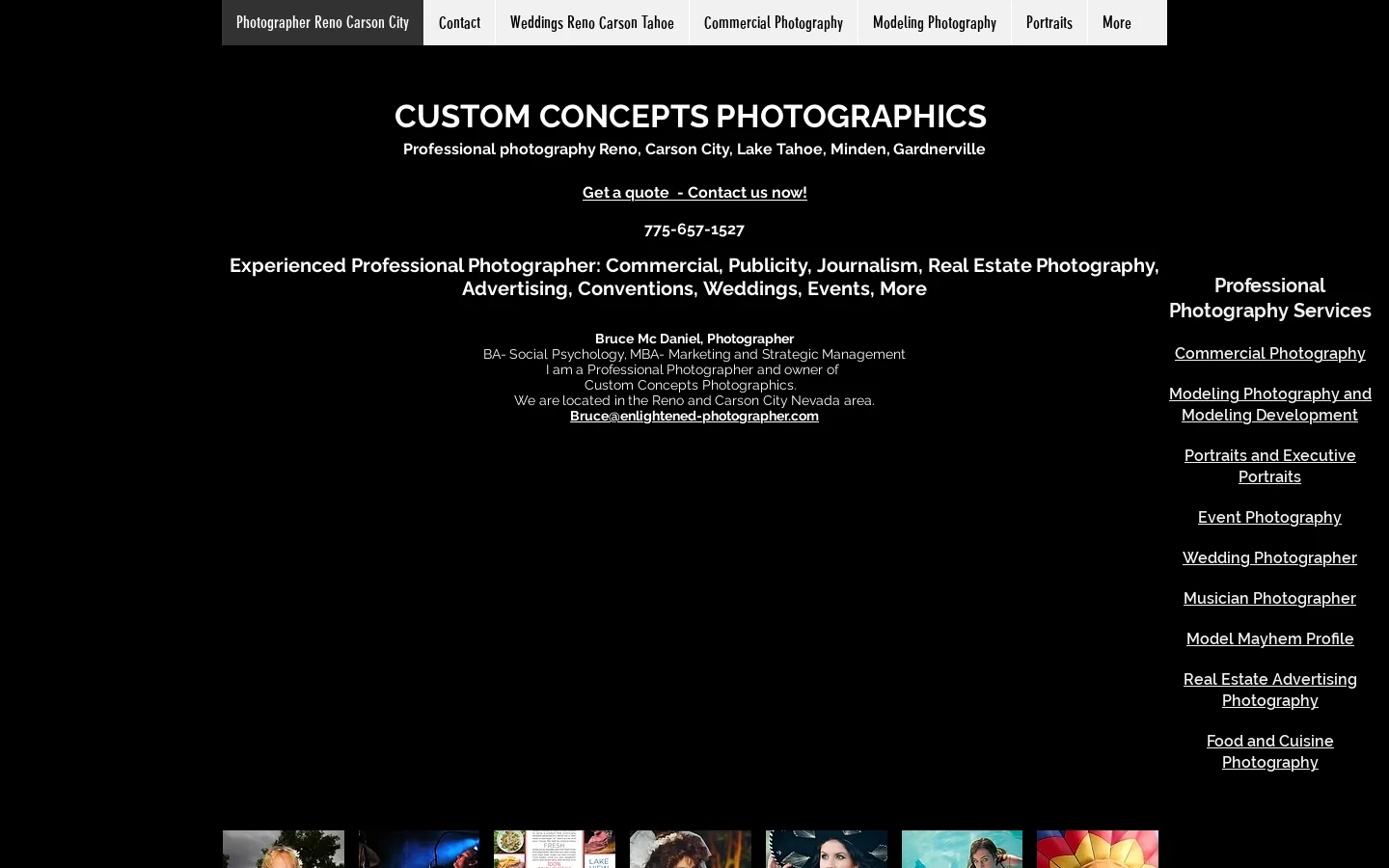 Professional Photographer Carson City Reno Lake Tahoe Nevada Homepage screenshot
