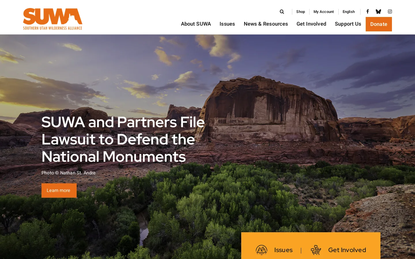 Southern Utah Wilderness Alliance Homepage screenshot