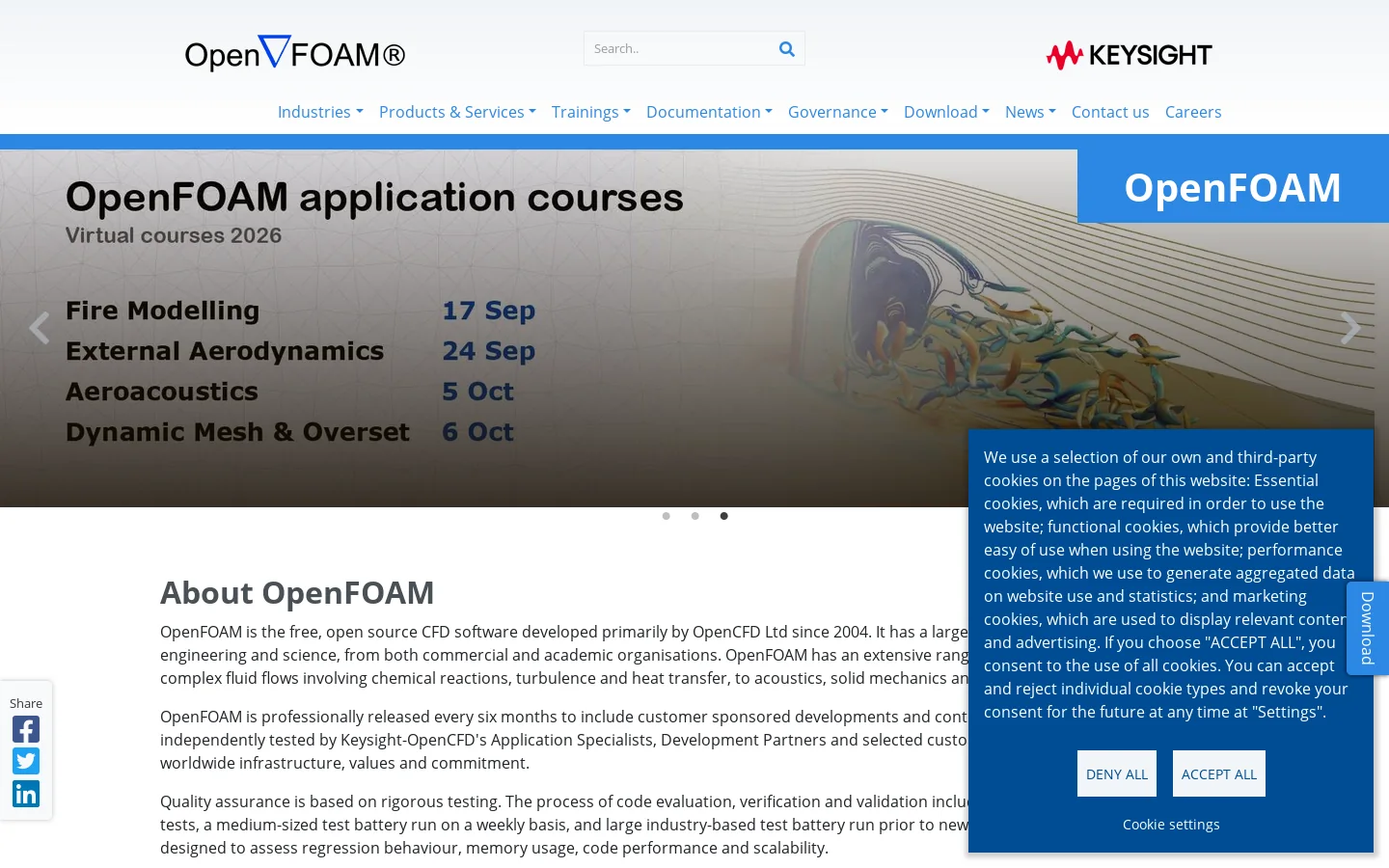 OpenFOAM Homepage screenshot