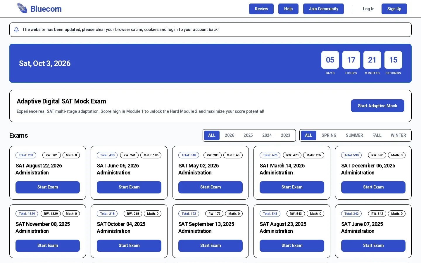 Bluecorn Homepage screenshot