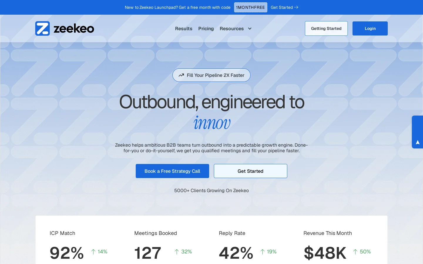 Zeekeo Homepage screenshot