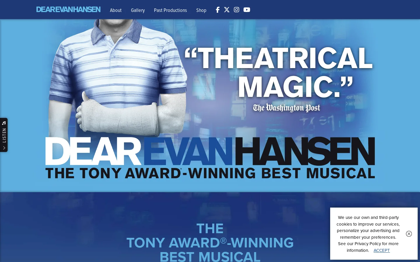 DEAR EVAN HANSEN Homepage screenshot