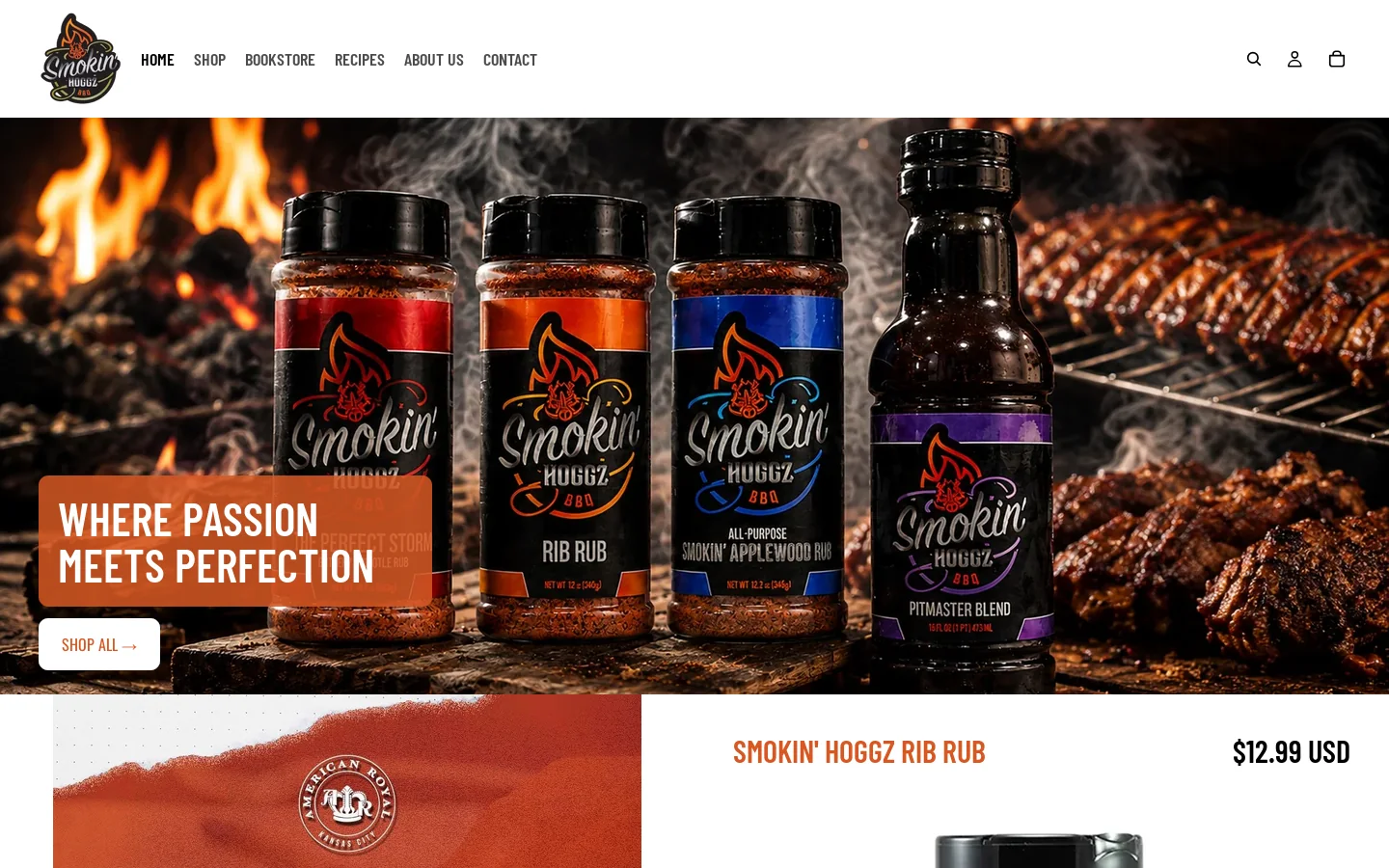 Smokin' Hoggz BBQ Homepage screenshot