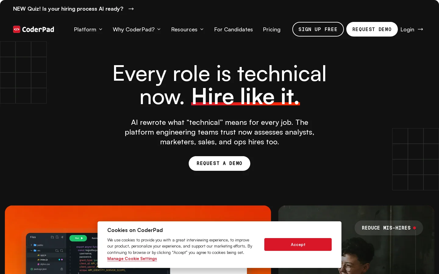 CoderPad Homepage screenshot