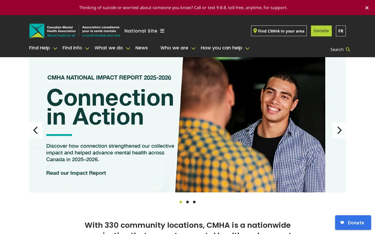 Canadian Mental Health Association - National l A Mental Health Charity Homepage screenshot