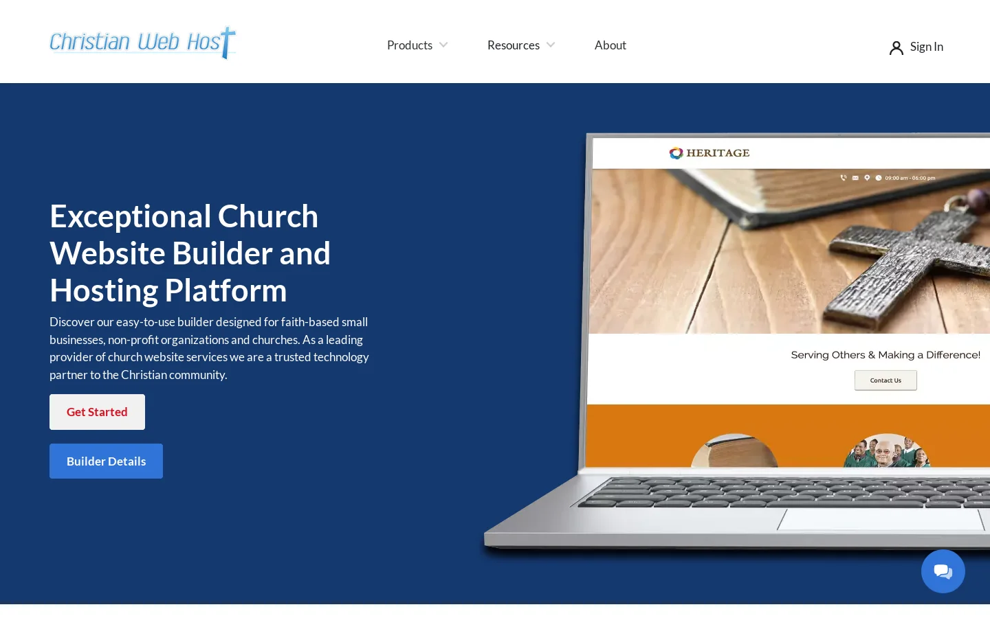 Christian Web Host Homepage screenshot