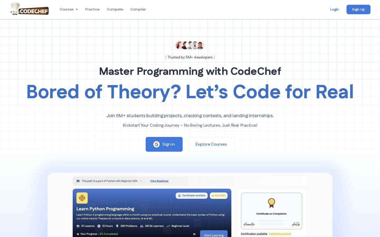 CodeChef Homepage screenshot