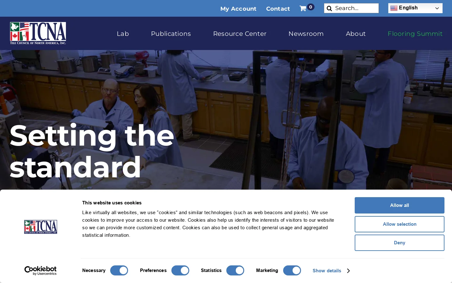 Tile Council of North America | Voice of the Ceramic Tile Industry Homepage screenshot