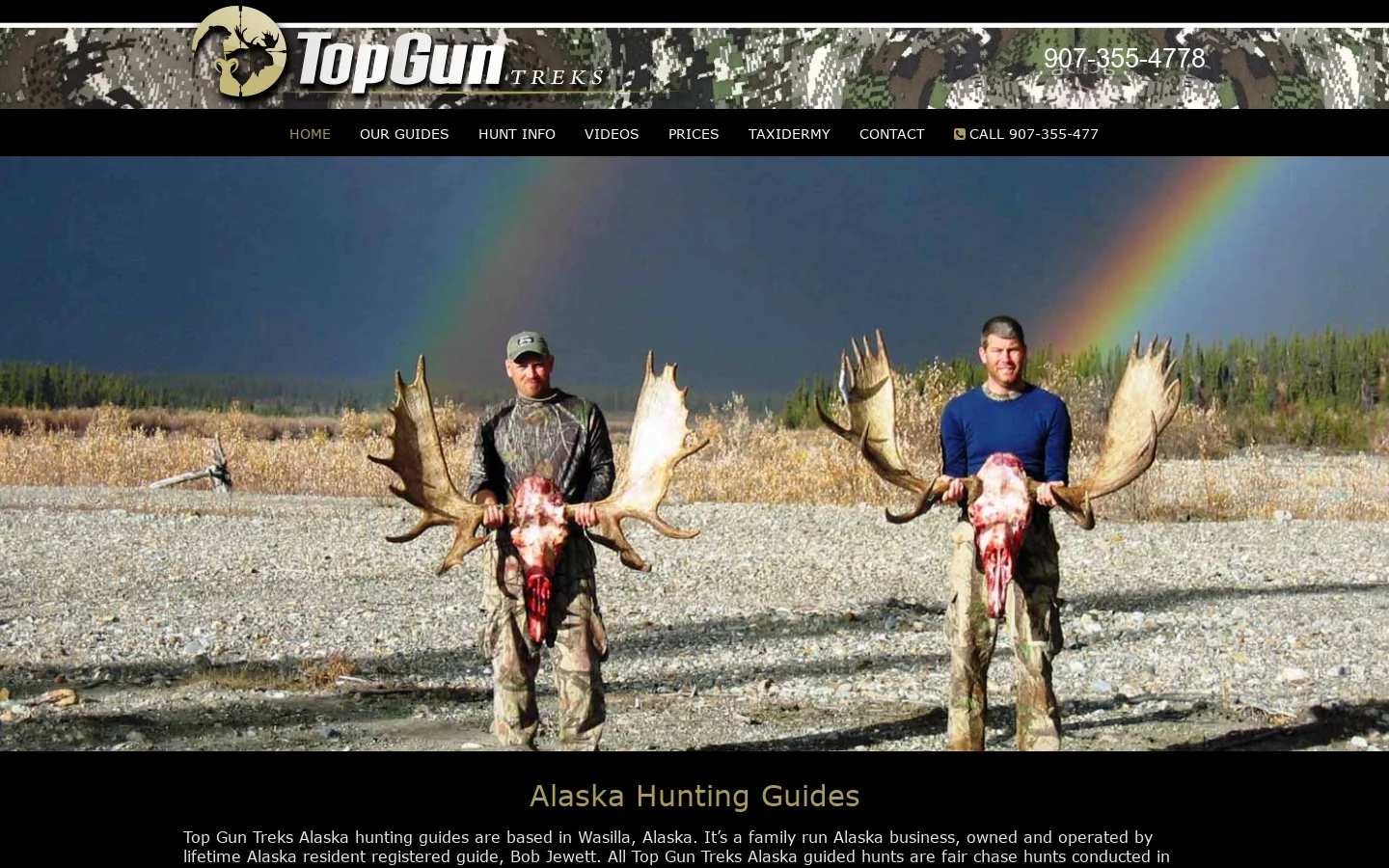 Top Gun Treks Homepage screenshot