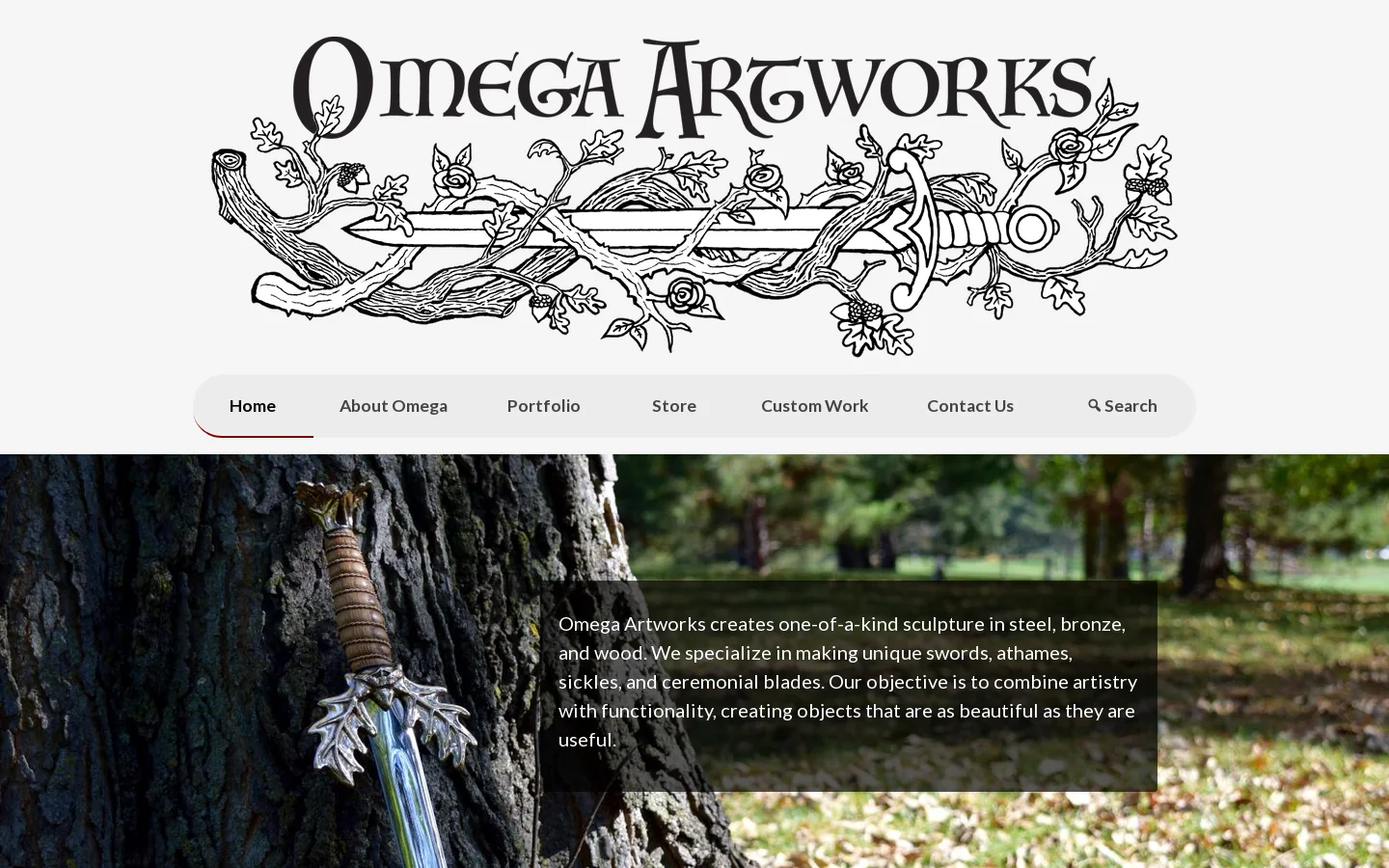 Omega Artworks Homepage screenshot