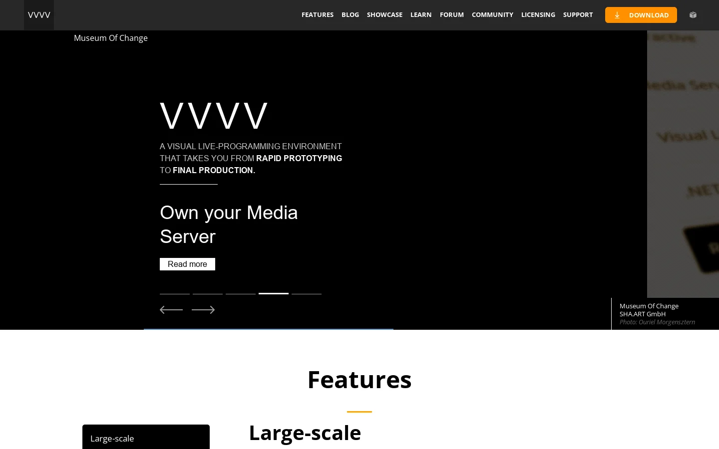 vvvv Homepage screenshot