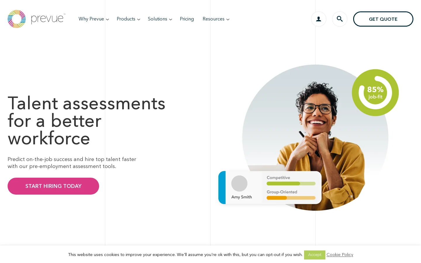 Prevue HR Homepage screenshot