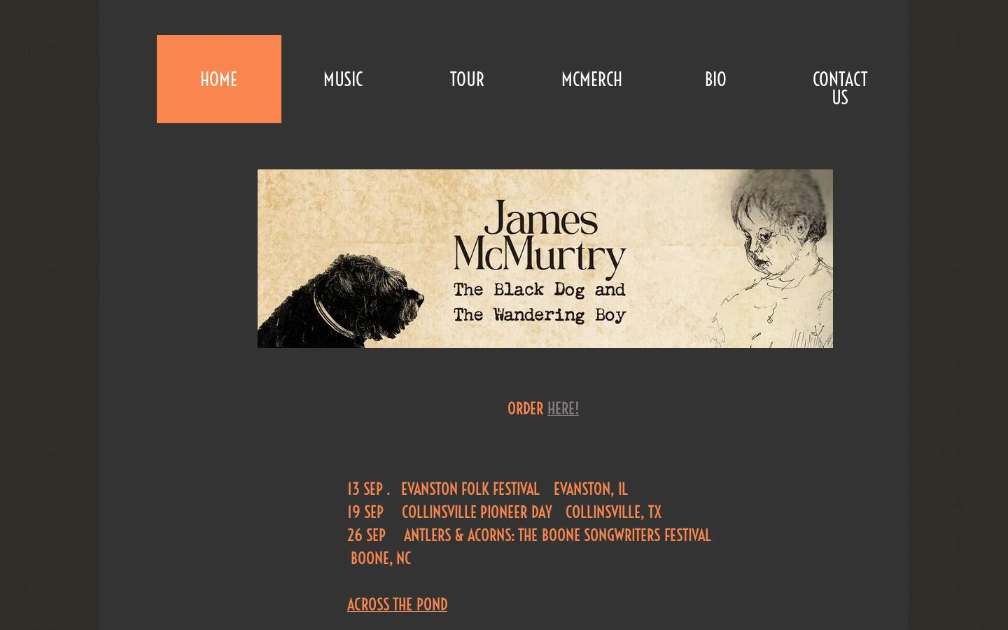 The Official Page of James McMurtry Homepage screenshot