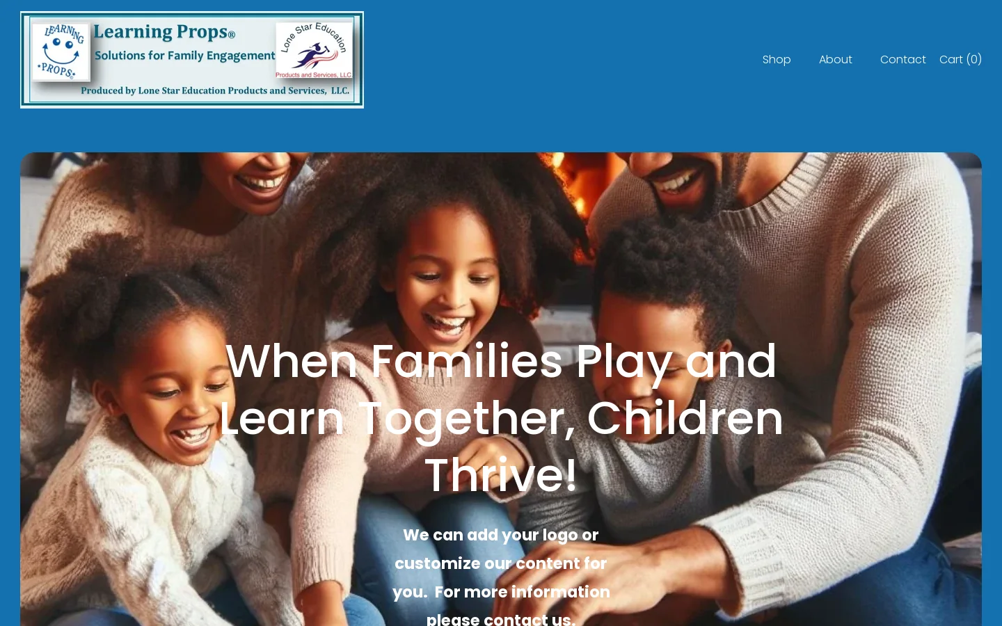 Learning Props by Lone Star Education Products and Services, LLC Homepage screenshot