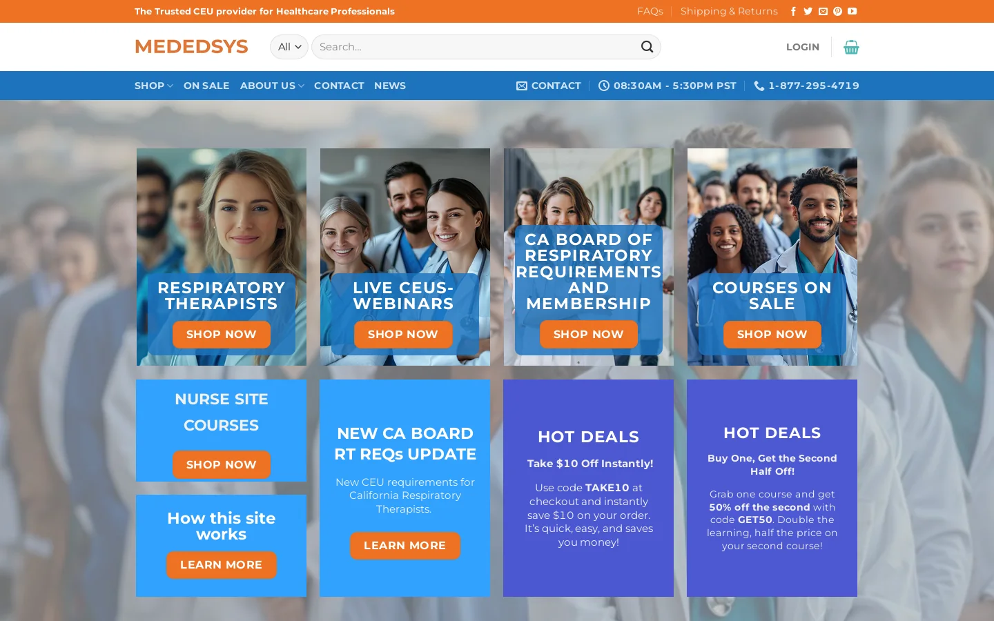 Mededsys.com Homepage screenshot