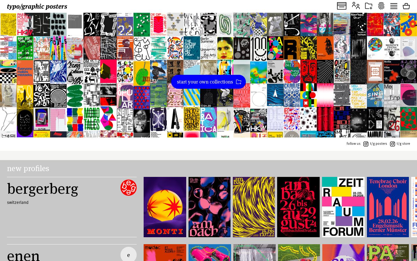 typo/graphic posters Homepage screenshot