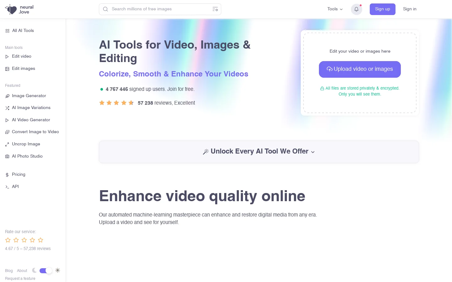 neural.love Homepage screenshot