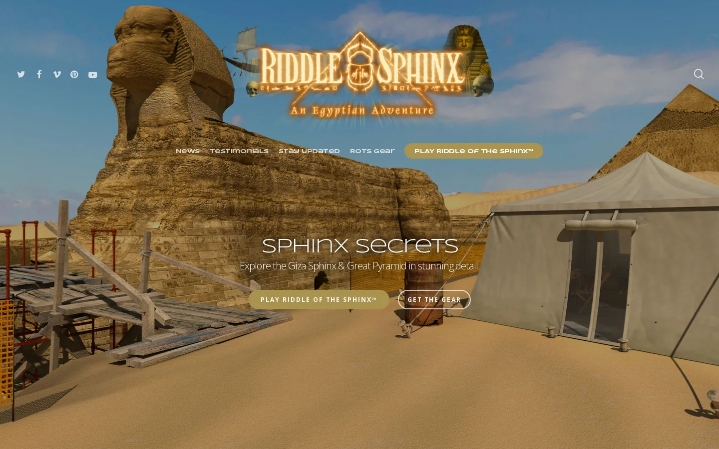 Riddle of the Sphinx Homepage screenshot