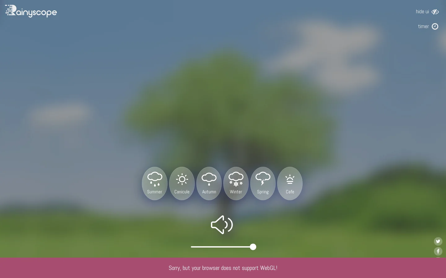 Rainyscope Homepage screenshot