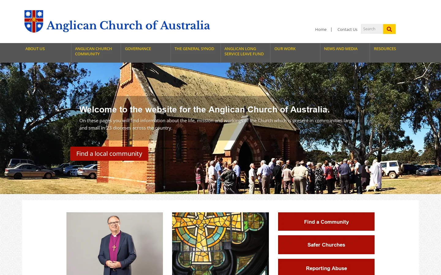 Anglican Church of Australia Homepage screenshot