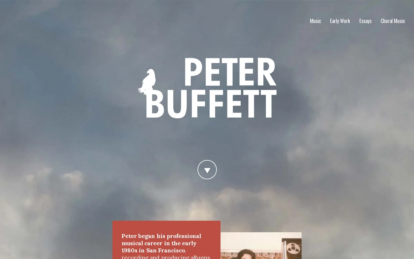 Peter Buffett Homepage screenshot