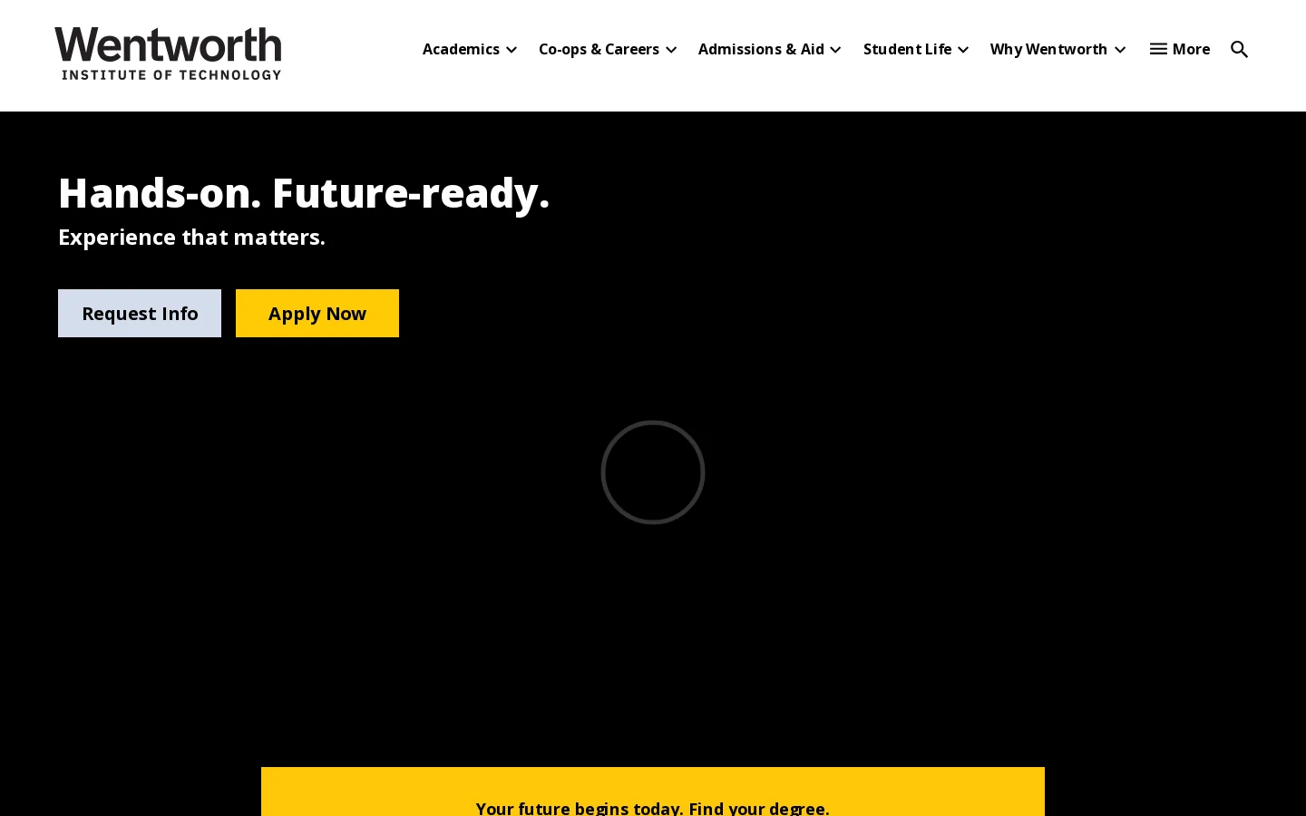 Wentworth: Technology-focused University in Boston, MA Homepage screenshot
