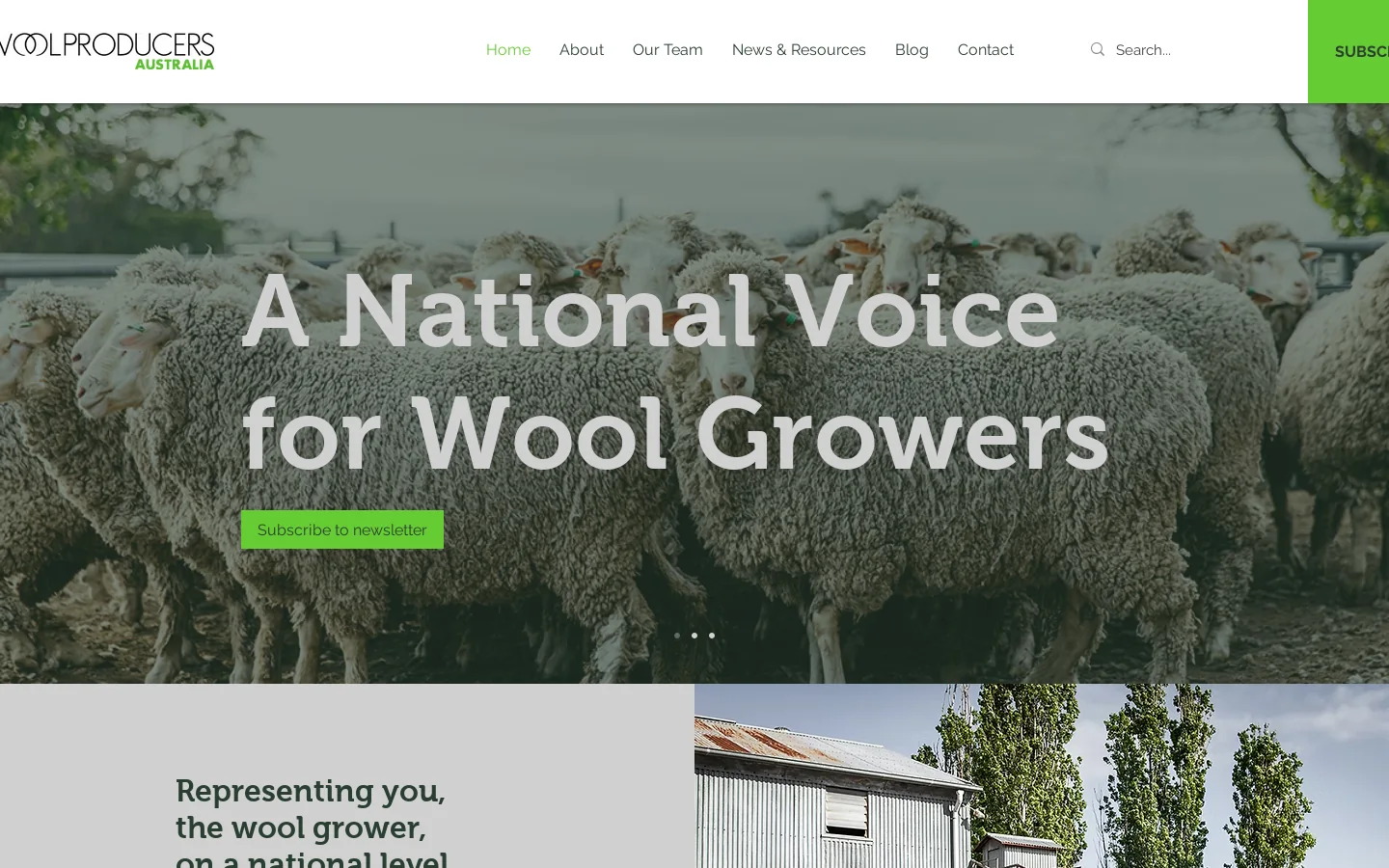 WoolProducers Australia Homepage screenshot