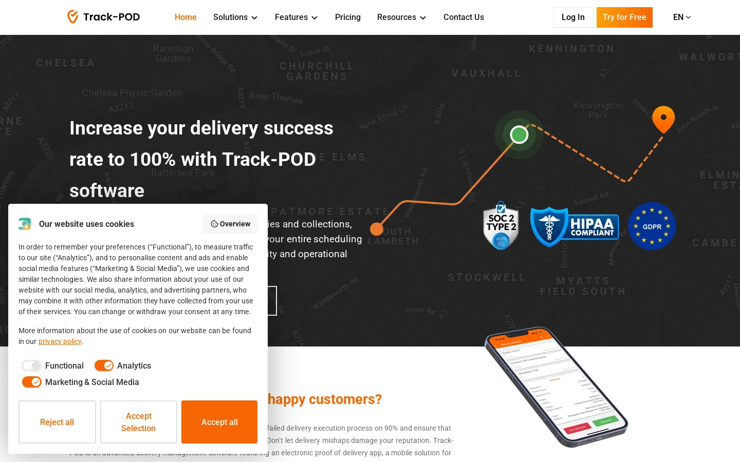Track-POD Homepage screenshot