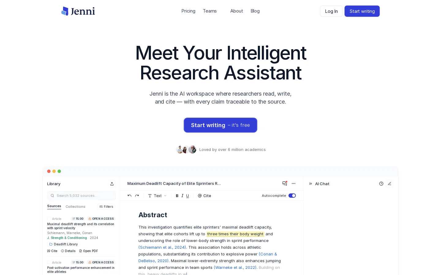 Jenni Homepage screenshot