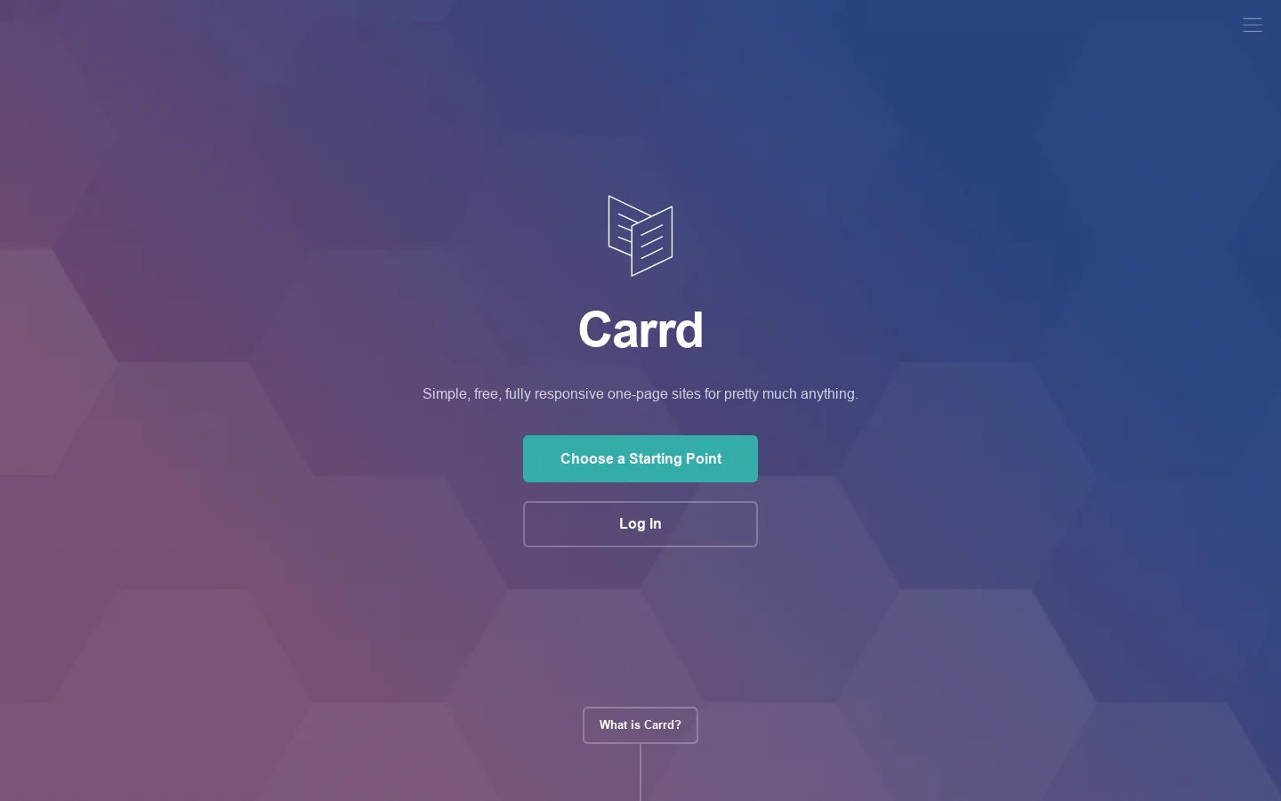 Carrd Homepage screenshot