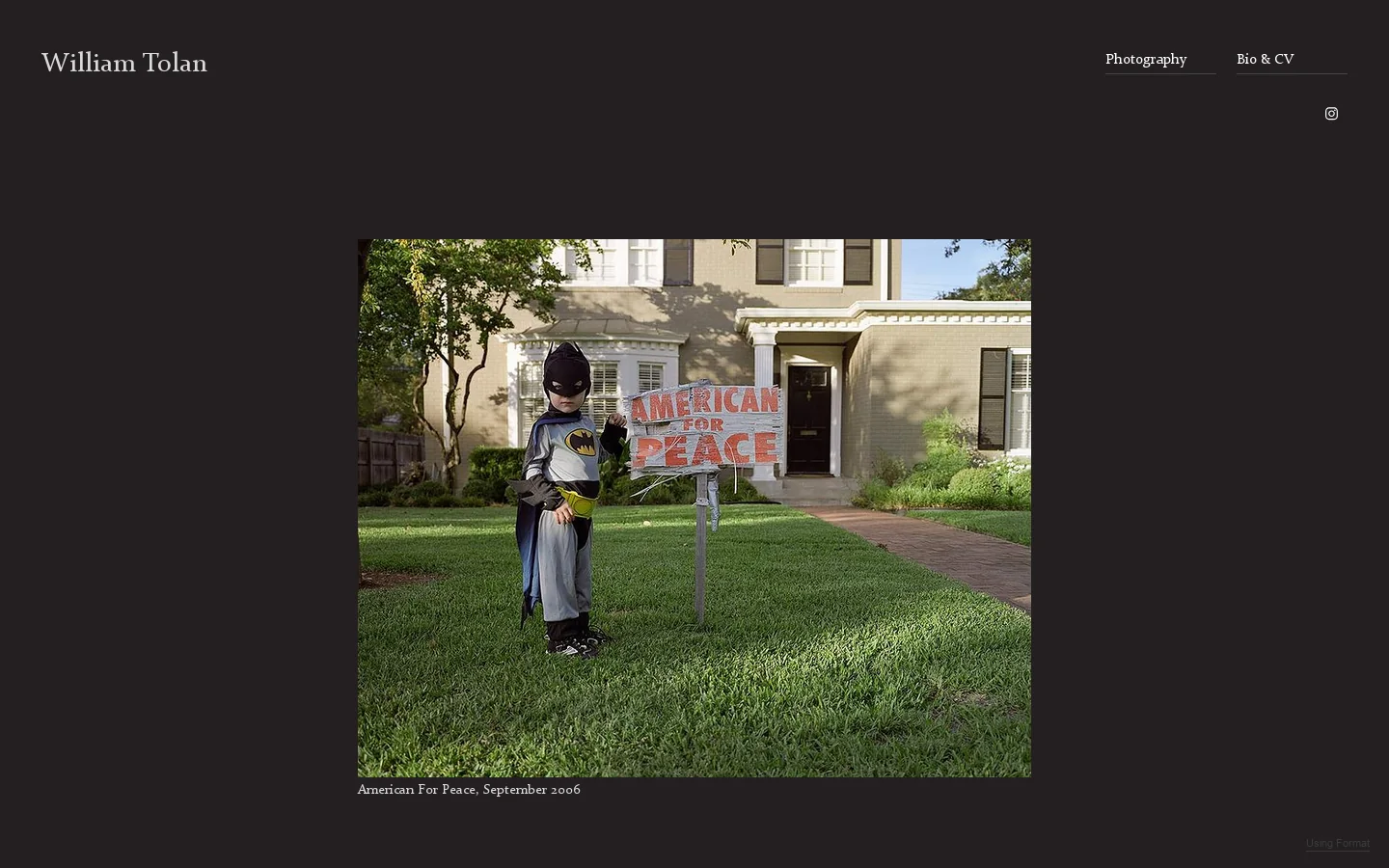 William Tolan Homepage screenshot