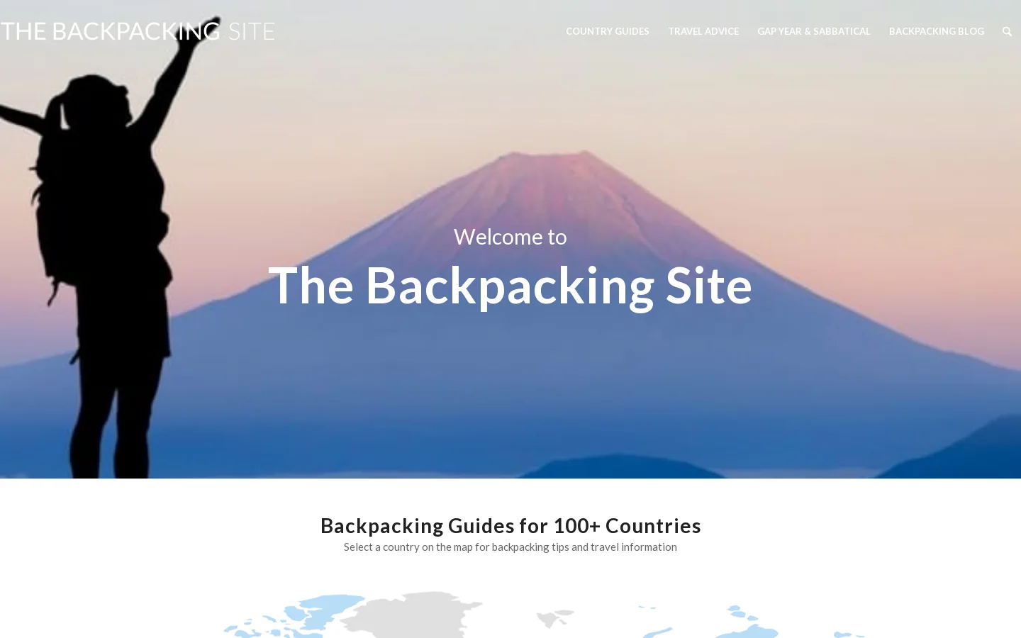 The Backpacking Site Homepage screenshot