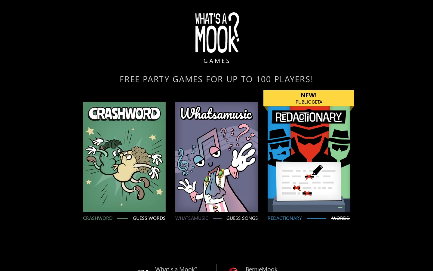 What's a Mook? Games Homepage screenshot