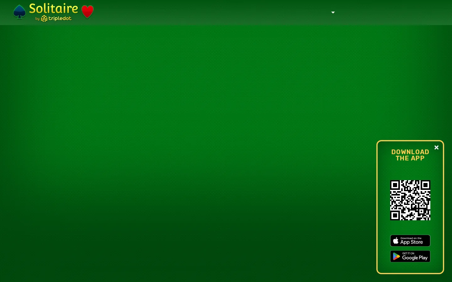 Solitaire Homepage screenshot
