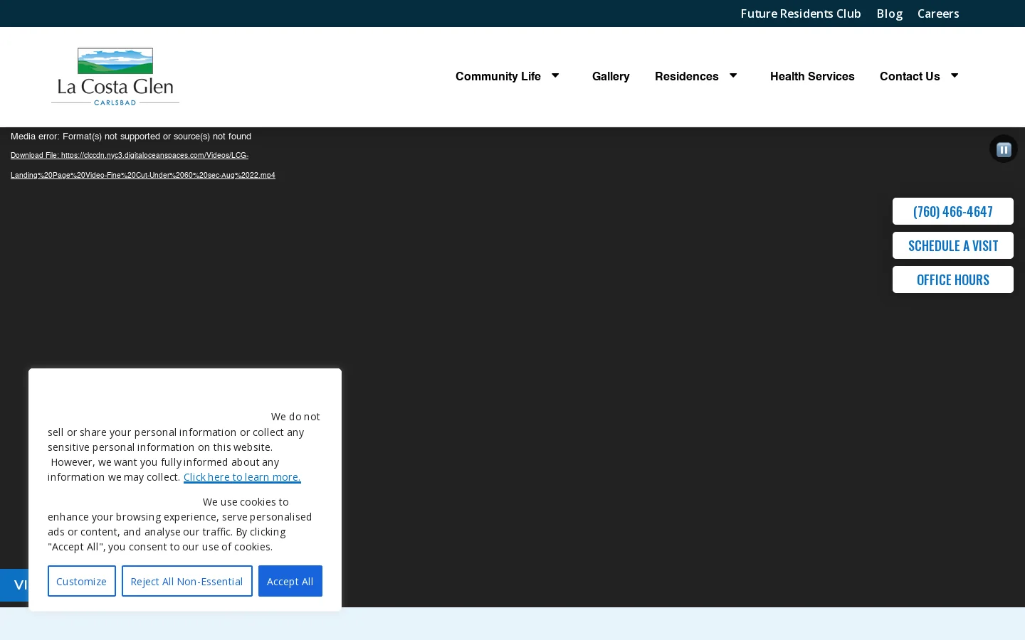 La Costa Glen Homepage screenshot
