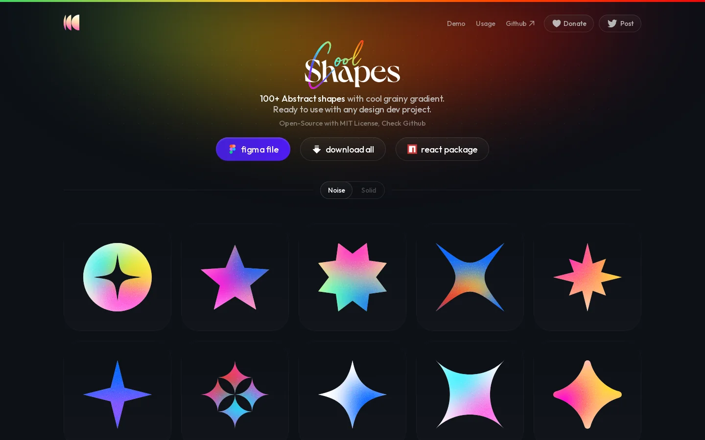 coolshapes Homepage screenshot