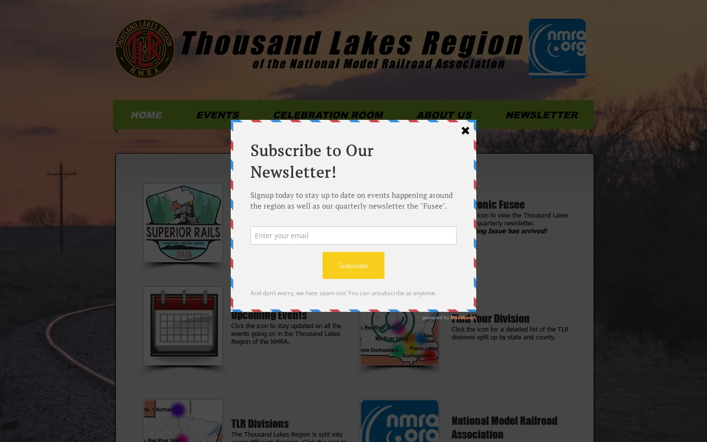 Thousand Lakes Region Homepage screenshot