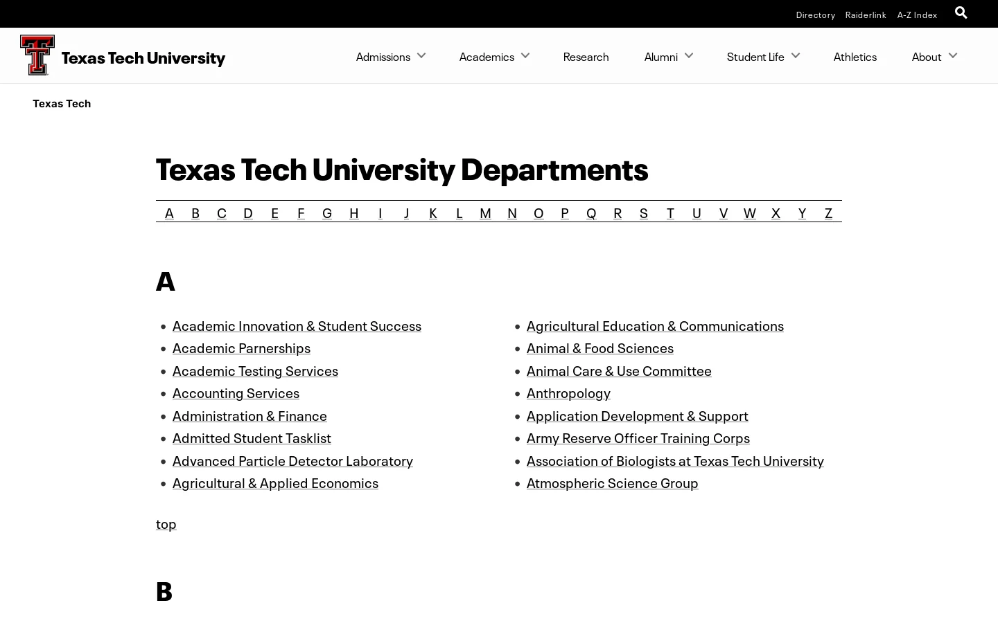 Agricultural and Applied Economics | AAEC | TTU Homepage screenshot