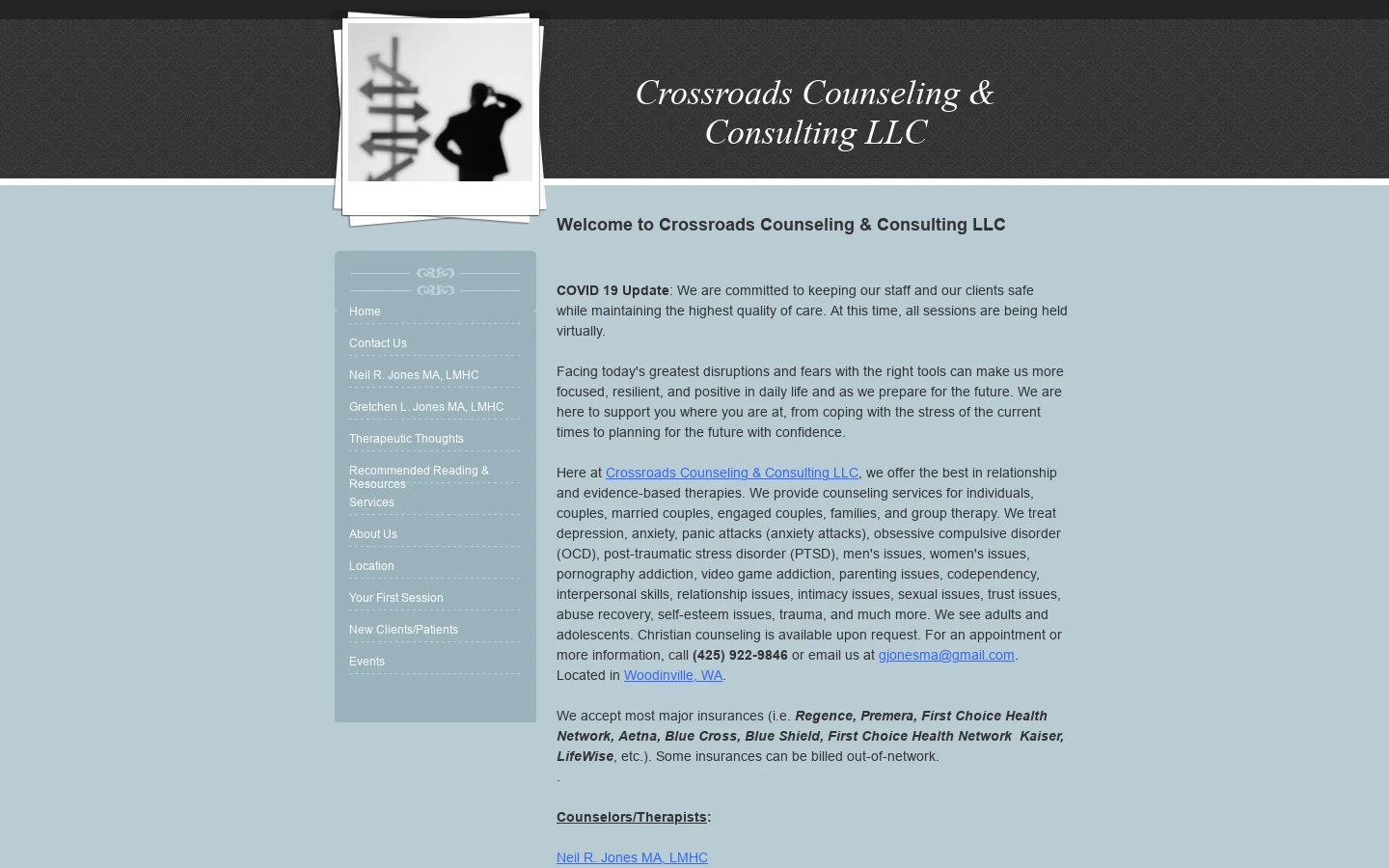Crossroads Counseling & Consulting LLC-Christian Counseling in Woodinville, WA: Counselors Therapists Offering Therapy for Anxiety, Depression, Panic Attacks, Marriage, OCD, Pornography Addiction, and more. - Home Homepage screenshot