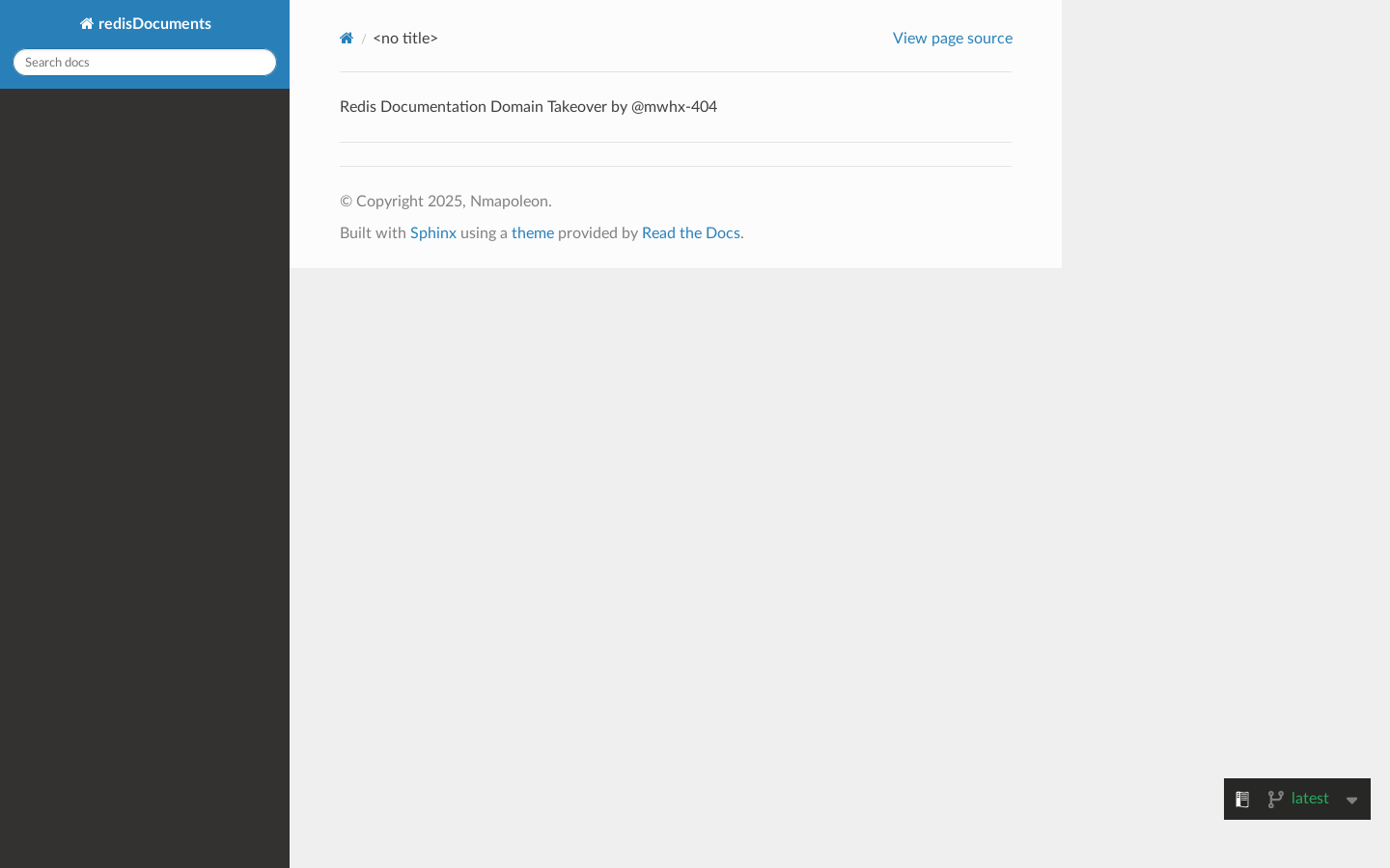 <no title> — redisDocuments documentation Homepage screenshot
