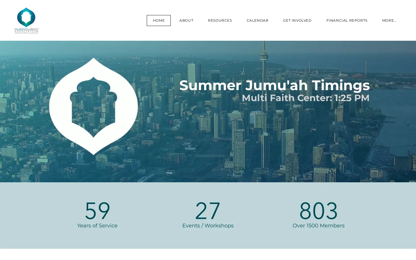 MUSLIM STUDENTS' ASSOCIATION - Home Homepage screenshot
