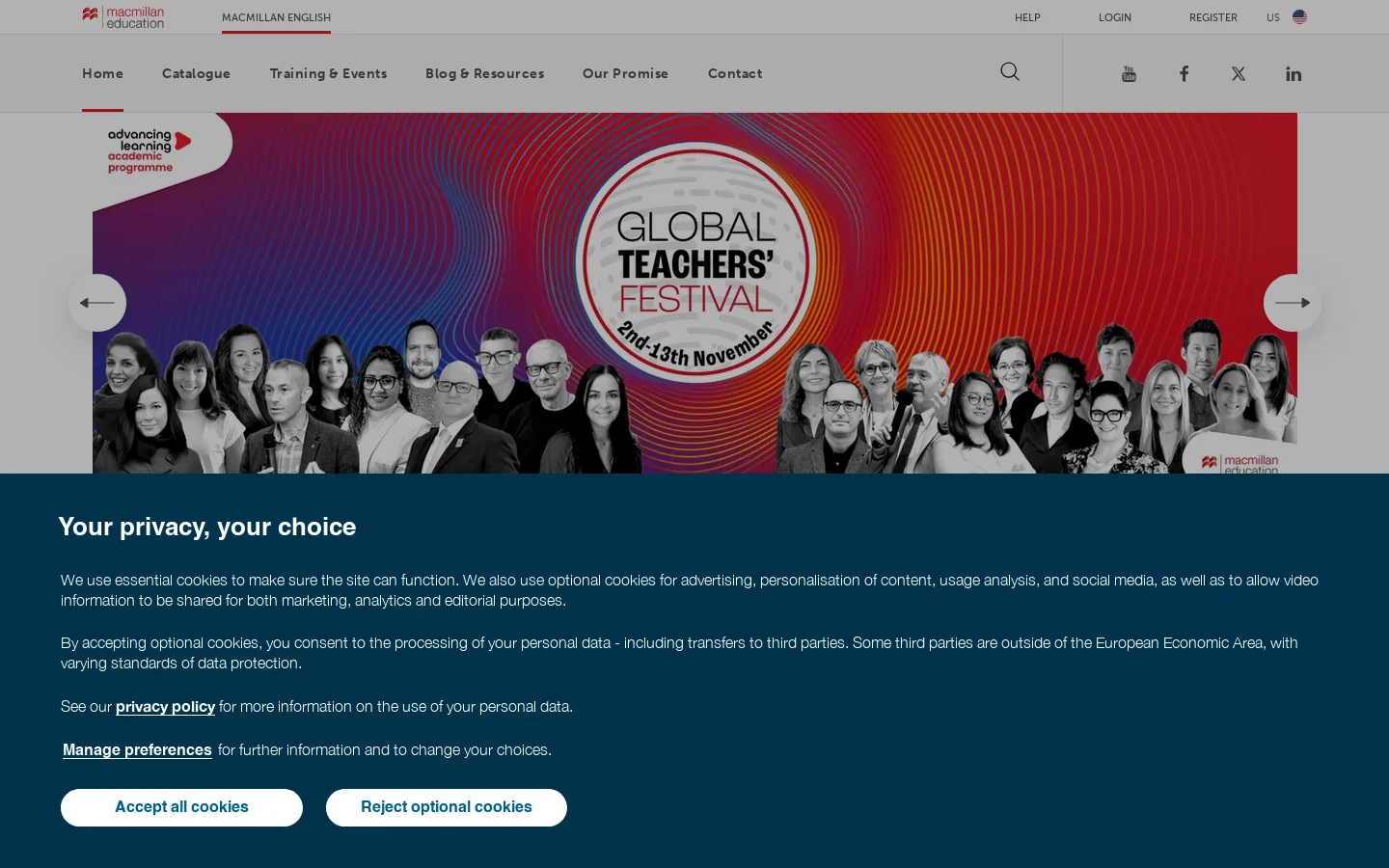 Macmillan English Homepage screenshot