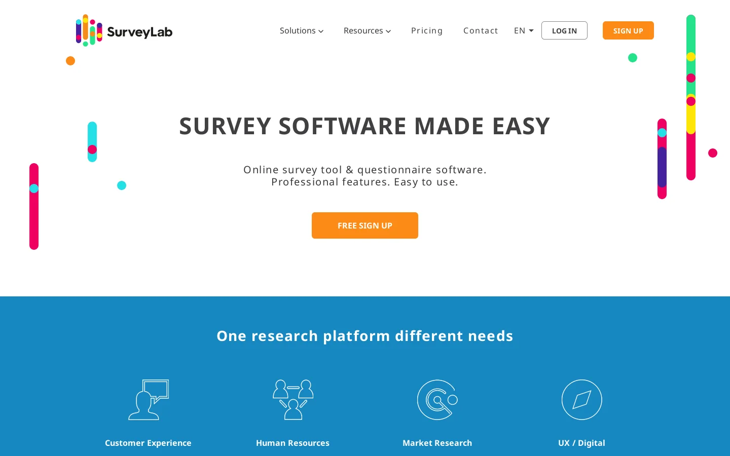 SurveyLab Homepage screenshot