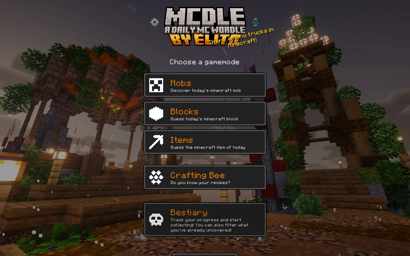 MCdle Homepage screenshot