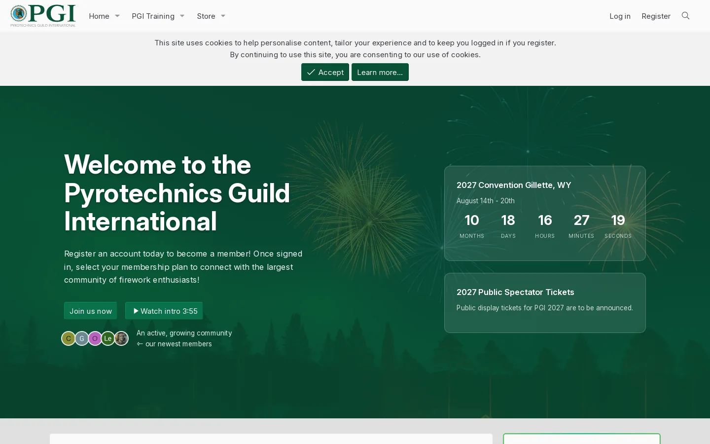 Home Page | Pyrotechnics Guild International Homepage screenshot