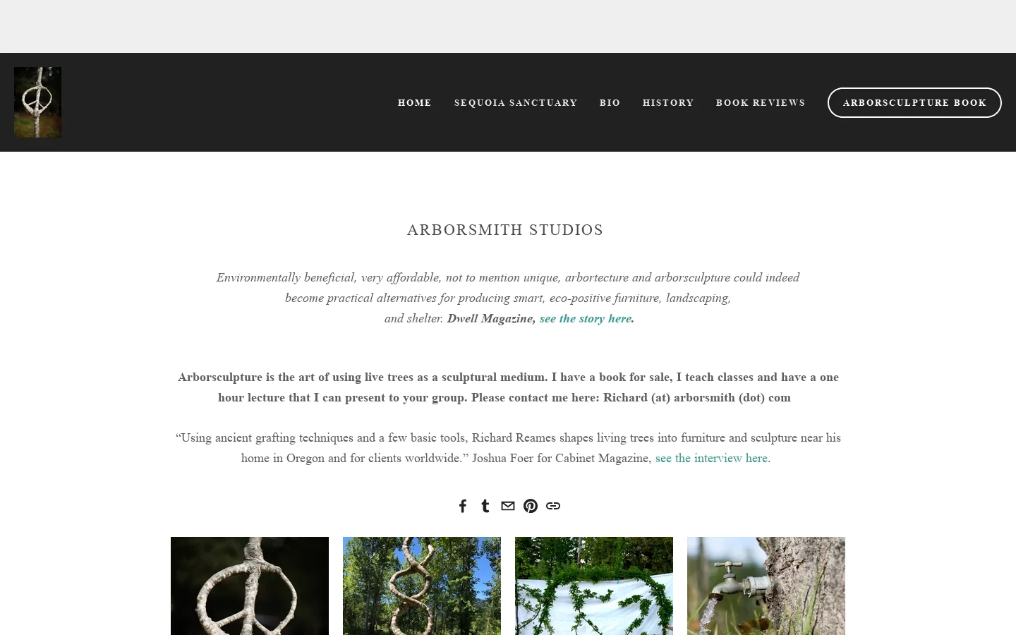 Arborsmith Studios Homepage screenshot