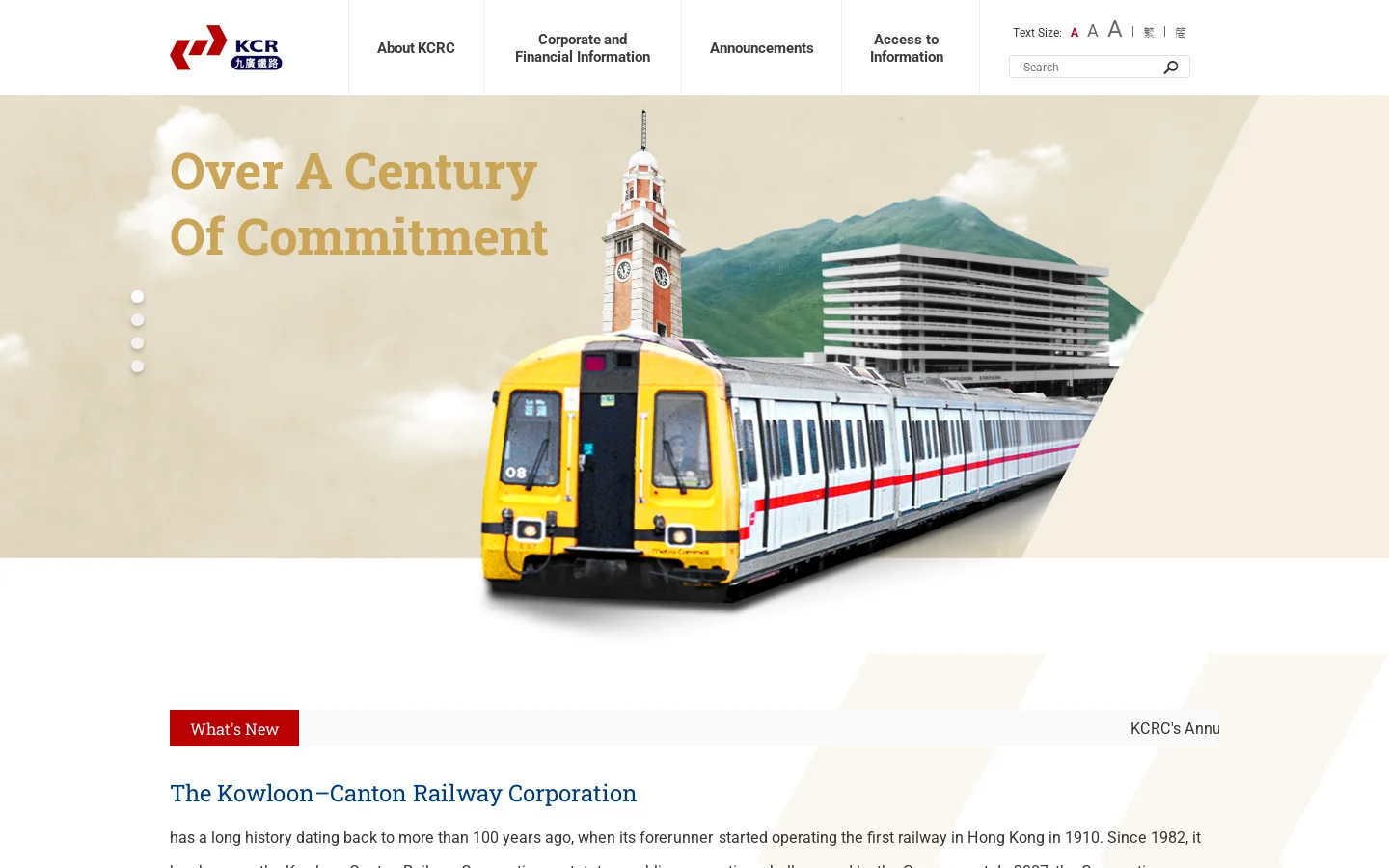 KCRC Homepage screenshot